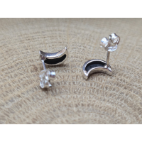 Echt zilveren oorbel stekers maantjes 